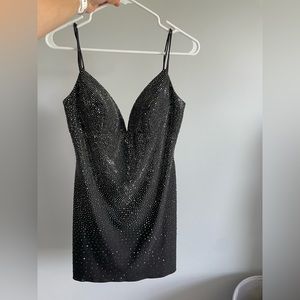 Sherri Hill Black dress with silver rhinestones (size 10)